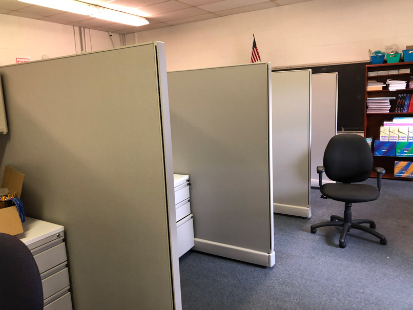 row of cubicles